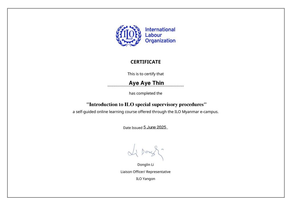 Special Supervisory Procedures - ILO (AAT)